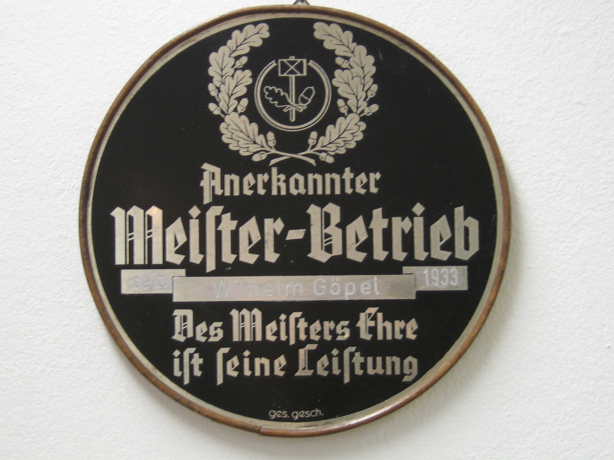 80 JAHRE GÖPEL, Altes Emblem Wilhelm Göpel